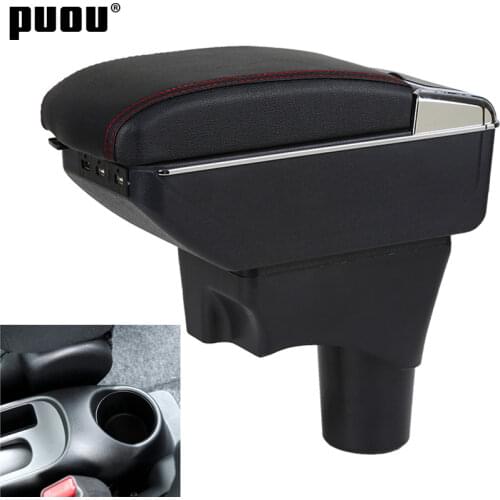 Armrest Box For Nissan Versa Sunny 2012-2018 Center Centre Console Storage Box Double layer Rotatable With Ashtray Cup holder