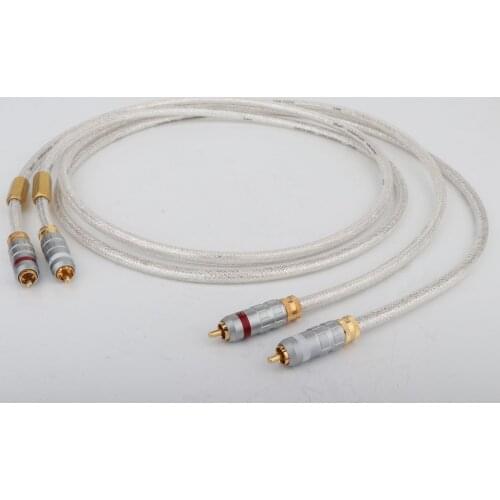 New pair QED Signature 6N OCC Silver-plated Hifi RCA Audio Cable With gold plated RCA plug connector