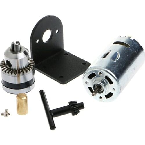 Mini Hand Drill DIY Lathe Press 555 Motor w/ 1/8" Chuck+ Mounting Bracket 12-36V