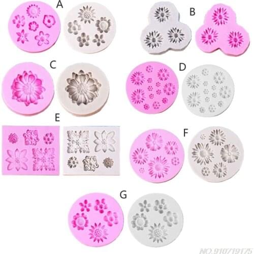 Mini Flower Silicone Cake Fondant Resin Molds Roses Flower Mold Daisy Flower Molds Small Flower Molds Art Tools D09 20 Dropship