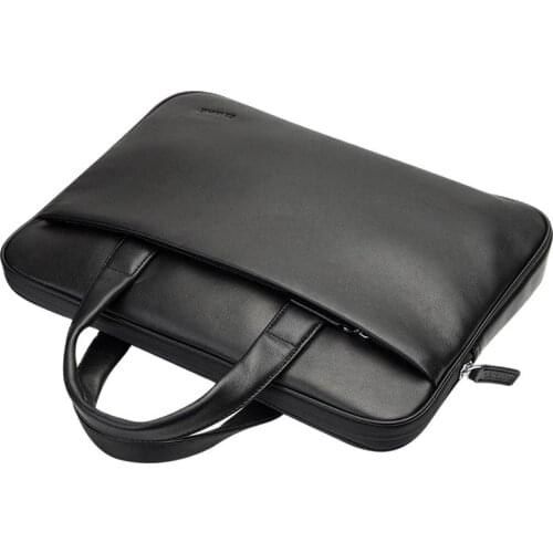QIALINO Leather Portable Laptop Sleeve Bag for Notebook Portable Waterproof Zipper Tablet Bags Case Briefcase Handbag for Man