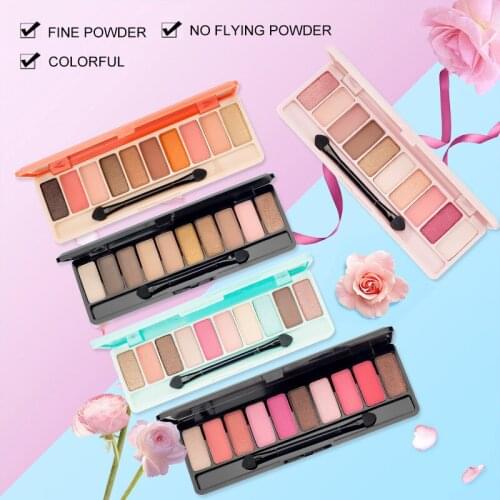 10 Colors Cherry Blossoms Eyeshadow Tray Pearlescent Matte Long Lasting Color Eye Shadow Set Durable Development TSLM1