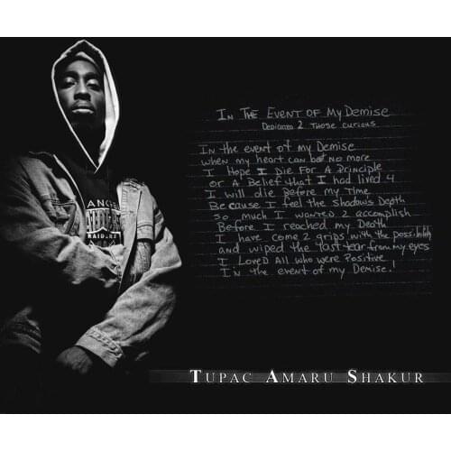 Tupac 2PAC Hip Hop R 5 Silk Fabric Wall Poster Art Decor Sticker Bright