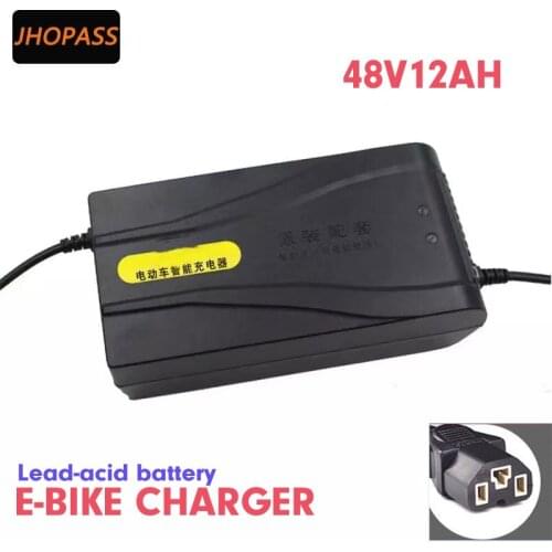 LED display 48V12AH smart lead acid battery charger for 110V-220V battery with car/motorcycle/e-bike charge