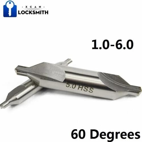 XCAN 1pc 1.0/1.5/2.0/2.5/3.0/3.5/4.0/5.0/6.0 HSS Center Drill Bit Metal Drilling Tools Key Copy Duplicate Machine Drill Bit