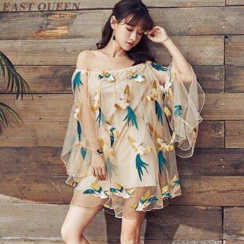 Japanese dress kimono modern Boho chic mexican hippie dress women ethnic style dress clothing bohemian dress DD423 F