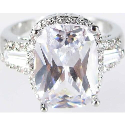 YaYI Fine Jewelry Princess Cut Gemstone Moissanite Cubic Zirconia Silver Color Engagement Wedding Party Leaves Gift Rings