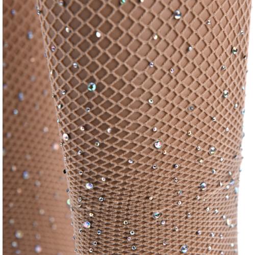 Women Stocking Rhinestone Diamond Sexy Tights Transparent Fishnet Stockings Pantyhose Diamond Party