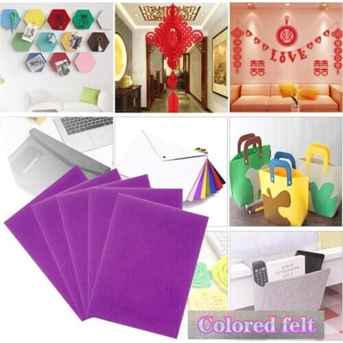 Stiff Felt Board Sheets for Crafts, 9x12 in 3mm Thick Colored Craft Fabric Hard Pieces for Kids Crafting Sewing Art Projects D60