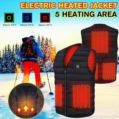 2021 Women Winter Smart Heating Cotton Vest USB Infrared Electric Heating Vest men Outdoor Flexible Thermal Winter Warm Jacket