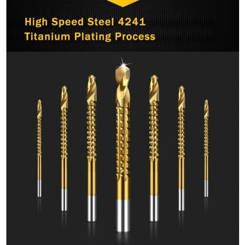 Serrated Drill Bit Twist Drill Household Metal Punch Woodworking Reaming Slot Multifunctional Hand Drill Metric tools 6pcs