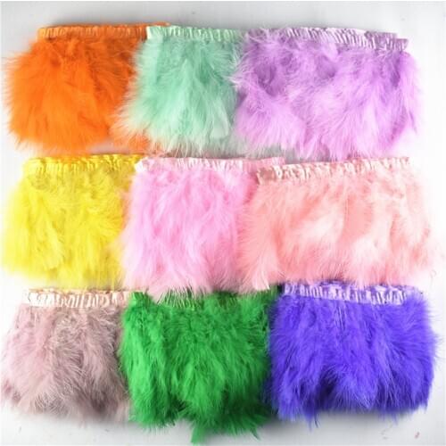 10Meters Fluffy Marabou Feather Trim Marabou feathers for crafts Ribbon Width 6-8" Turkey Feather Fringe DIY Wedding Decoration