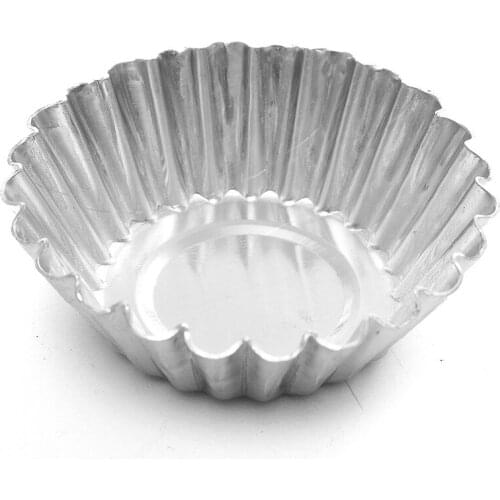 10Pcs Aluminum Foil Egg Mould Baking Cups Tart Muffin Cupcake Cases Silver 7.5cm