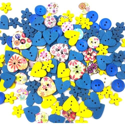 100PCS 2 Holes Wood Buttons Sewing Scrapbooking Mixed Colors Christmas stocking E56C