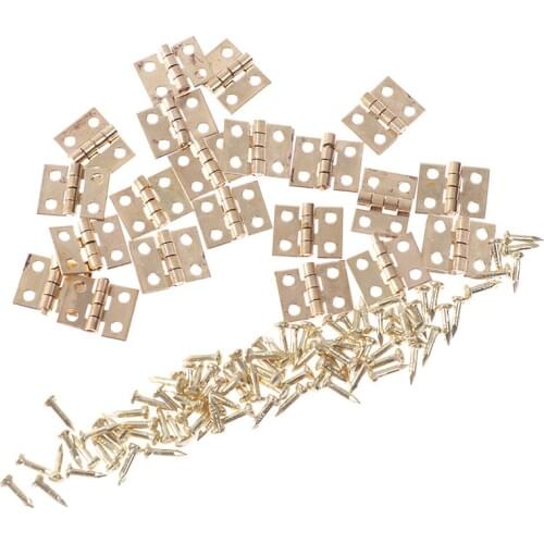 20pcs/lot 8mm*10mm Mini Cabinet Hinges Furniture Fittings Decorative Small Door Hinges for Jewelry Box Furniture Hardware