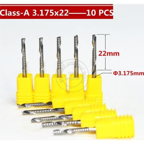 3.175mm*22mm,Freeshipping,CNC wood tool,carbide End Mill,woodworking insert router bit,Class-A 1 flute end mill,MDF,PVC,Acrylic