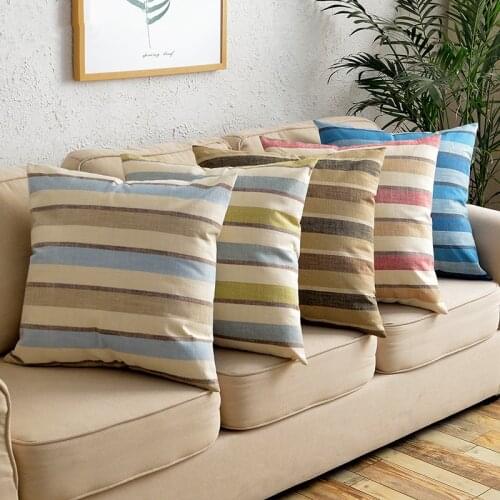 30x45/45x45/40x60/55x55cm simple stripes pattern linen cushion cover pillowcase sofa chair backrest waist pillow covers