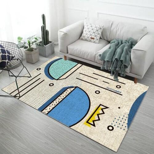 3D Printed Living Room Carpet Modern Minimalist Geometric Pattern Rugs For Bedroom Home Decoration Bedside Area Floor Mats Pad