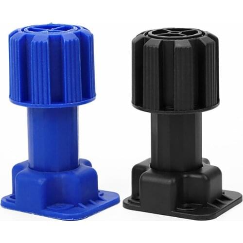 4PCS/Lot Heavy Duty Furniture Cabinet Plastic Legs Adjustable from 100-120mm, Kitchen Feet Round Leveling Feet, Black, Blue