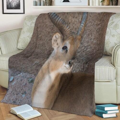 African antelope Flannel Throw Blanket 3D Printed Keep Warm Sofa Child Blanket Home Decor Textiles Dream Family Gift