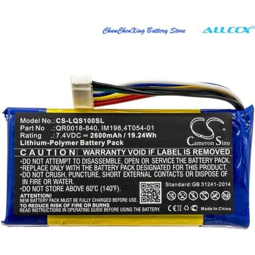 Cameron Sino 2600mAh Alarm System Battery for Qolsys IQ Panel