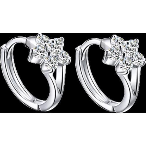 2017 Free shipping jewelry Han edition woman roses zircon earrings & ear clip Joker flower wholesale earrings manufacturer eh006