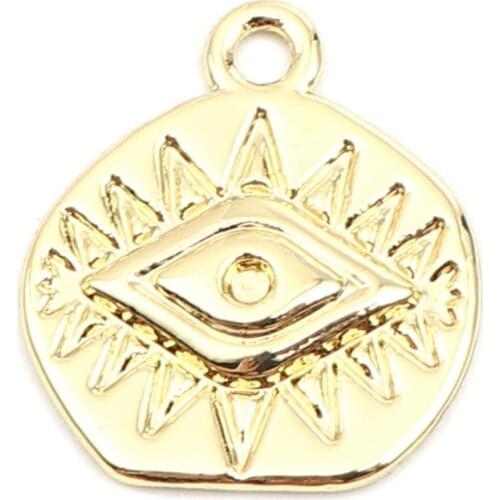 DoreenBeads Punk Style Zinc Alloy Charms Irregular Round Triangle Gold Color Eye Women Men DIY Making Earrings Necklace Jewelry