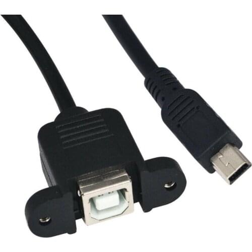 Bluelans USB Type B USB-B Female with Panel Mount to Mini USB Plug Male Adapter Cable