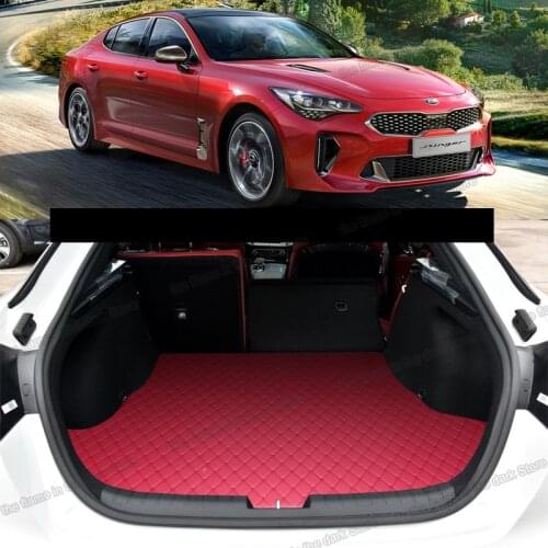 Lsrtw2017 Leather Car Trunk Mat Cargo Liner for kia stinger Interior Rug Carpet Accessories 2018 2019 2020