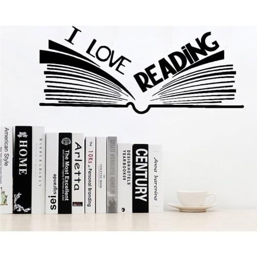 Creative I love reading Vinyl Wall Sticker For Bedroom Kids Room Decoration Accessories Art Wall Decals Sticker Mural