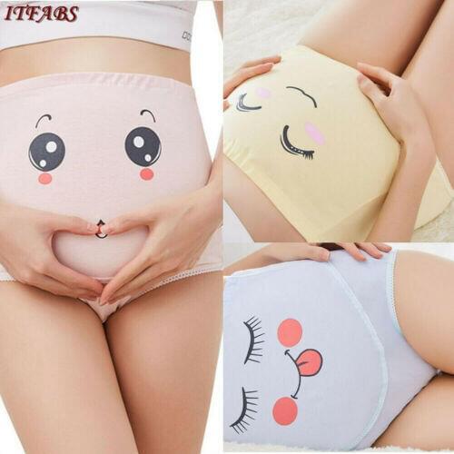 2019 New Pregnant Panties Maternity Lingerie Pregnancy Womens Underwear Briefs Lot Cute Smile