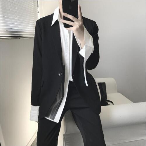 New Mens Original Design Simple Korean Temperament Single West Blazers College Wind Single-breasted Personality Suits Jacket