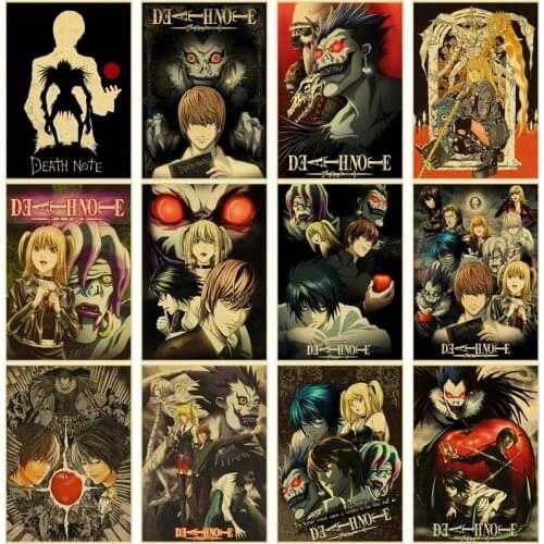 Japan Anime Series Death Note Posters Retro Kraft Paper Poster Bar Room Decoration Painting Art Wall Sticker Picture