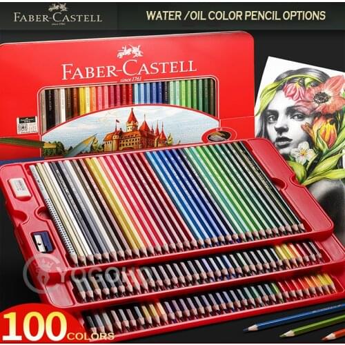 Professional Faber-Castell 12/24/36/48/60/72/100 Classic Oily color / Water Color Pencil Sketch Drawing Painting Art Supplies