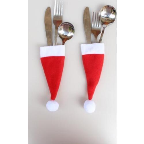 Christmas Decorative tableware Knife Fork Set Christmas Hat Storage Tool Fork Knife Opener Knife Fork Spoon Set Pocket L824