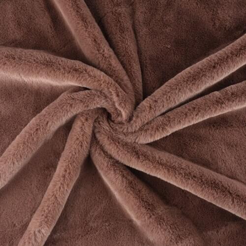 Light Coffee Imitation Rabbit Fur Plush Fabric DIY Quilting Crafts Winter Clothing Pillow Shoe Dolls Materials Supplies