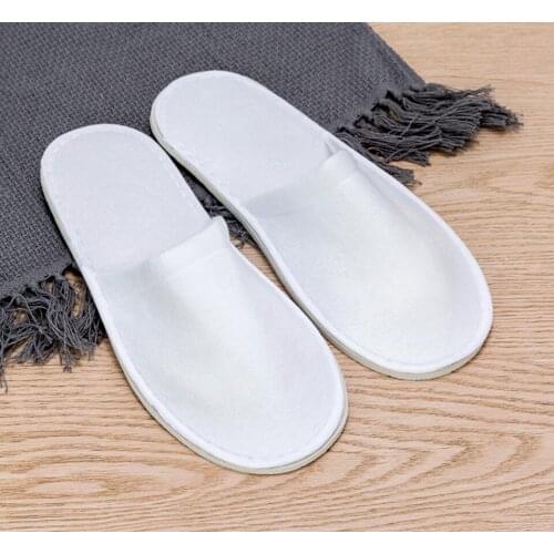 Hotel Travel Slippers Party House Home Guest Use Shoes Fluffy Closed Toe Non-slip thick Men Women Disposable Slippers wholesale