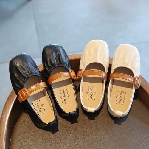 Spring Girls Shoes Square Toe Boat Shoes For Big Girls Kids Ballet Flats Mary janes Children Shoes Buckle Flats Princess Shoe