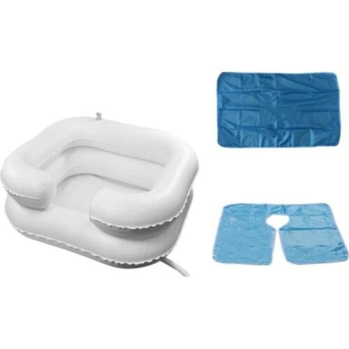 Shampoo Bowl Basin Washing Hair Pregnant Women Elderly Nursing Care Foldable Spa with Waterproof Pad Shawl