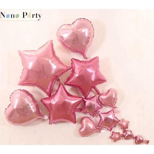 NONO Party Start and Heart Foil Balloons with For Wedding Marriage Party Decorations Classical NN1704