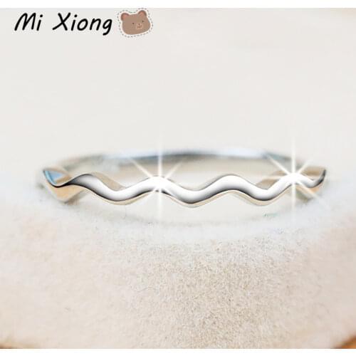 Mi Xiong S925 sterling silver exquisite mini wave pattern ring boho style sweet and elegant fresh ladies gift brand jewelry