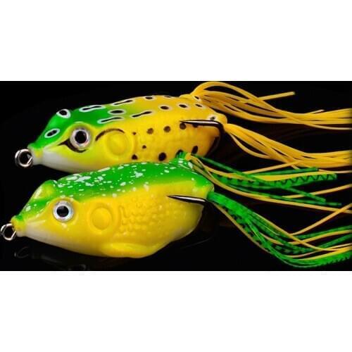 1pc 5G 8.5G 13G 17.5G Frog Lure Soft Tube Bait Plastic Fishing Lure with Fishing Hooks Topwater Ray Frog Artificial 3D Eyes