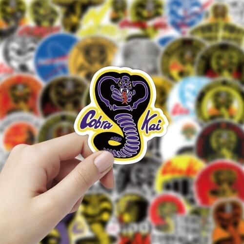 50PCS Classic TV Show Cobra Kai Graffiti Stickers DIY Snowboard Laptop Luggage Fridge Guitar Car Funny Decals Sticker Kids Toys