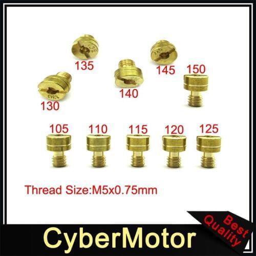 #105 110 115 120 125 125 130 135 140 145 150 Carb Main Jets For Mikuni VM22 VM24 VM26 VM30 Carb 125cc-250cc Motorcycle Dirt Bike