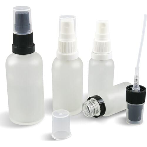 12 x 100ml 50ml 30ml 20ml 15ml 10ml 5ml Frost Clear Glass Spray Bottle 1oz 5/3oz Glass Container With Fine Mist Sprayer