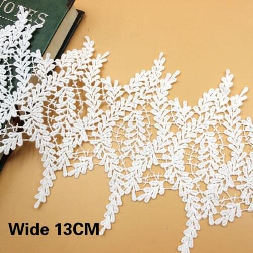 13CM Wide Elegant Wheat Ear Water Soluble Lace Embroidery 3d Lace Ribbon Trim DIY Curtain Wedding Veil DIY Material Accessories