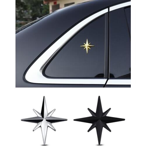 1X 3D Metal Guide North Polaris Auto Emblem Decor Grille Badge Sticker Star trunk Car Stickers motorcycle Accessories
