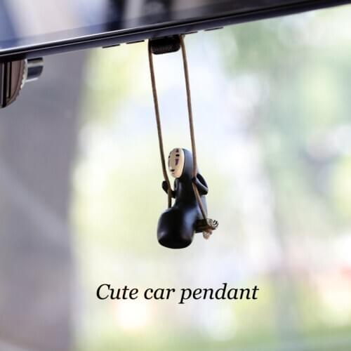 Car Pendant Ornaments Anime Warm Heart Cute Faceless Man Auto Accessories Interior Rearview Mirror Decoration Hanging Pendants