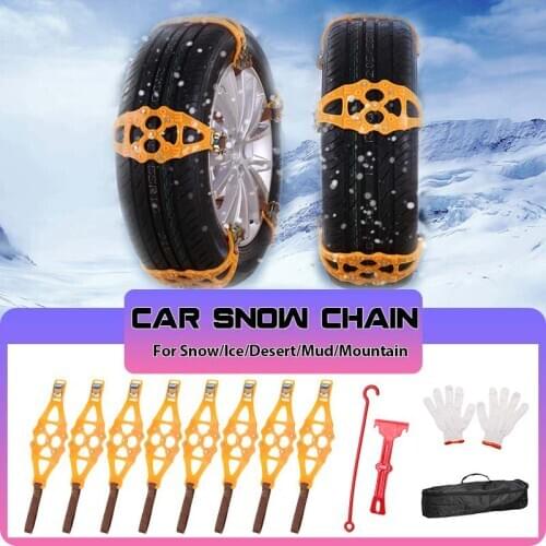 Car Snow Chains Widened Tire Safety TPU Wheel Chains For Winter Auto Car Mud Tyres Wheels Anti-Skid Autocross Outdoor 1/4/8Pcs