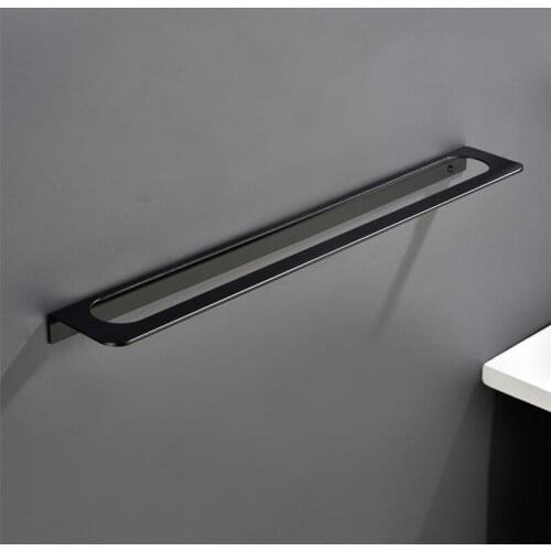 Bojia Bathroom Towel Holder Aluminum Towel Bar Black Wall Mounted Towel Hanger For Kitchen Cleaning Fabric Hanger